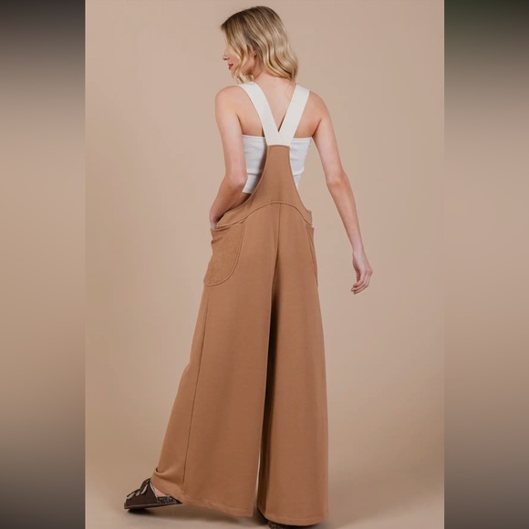 Fabulous Solid Wide Leg French Terry Jumpsuit - Picture 6 of 7